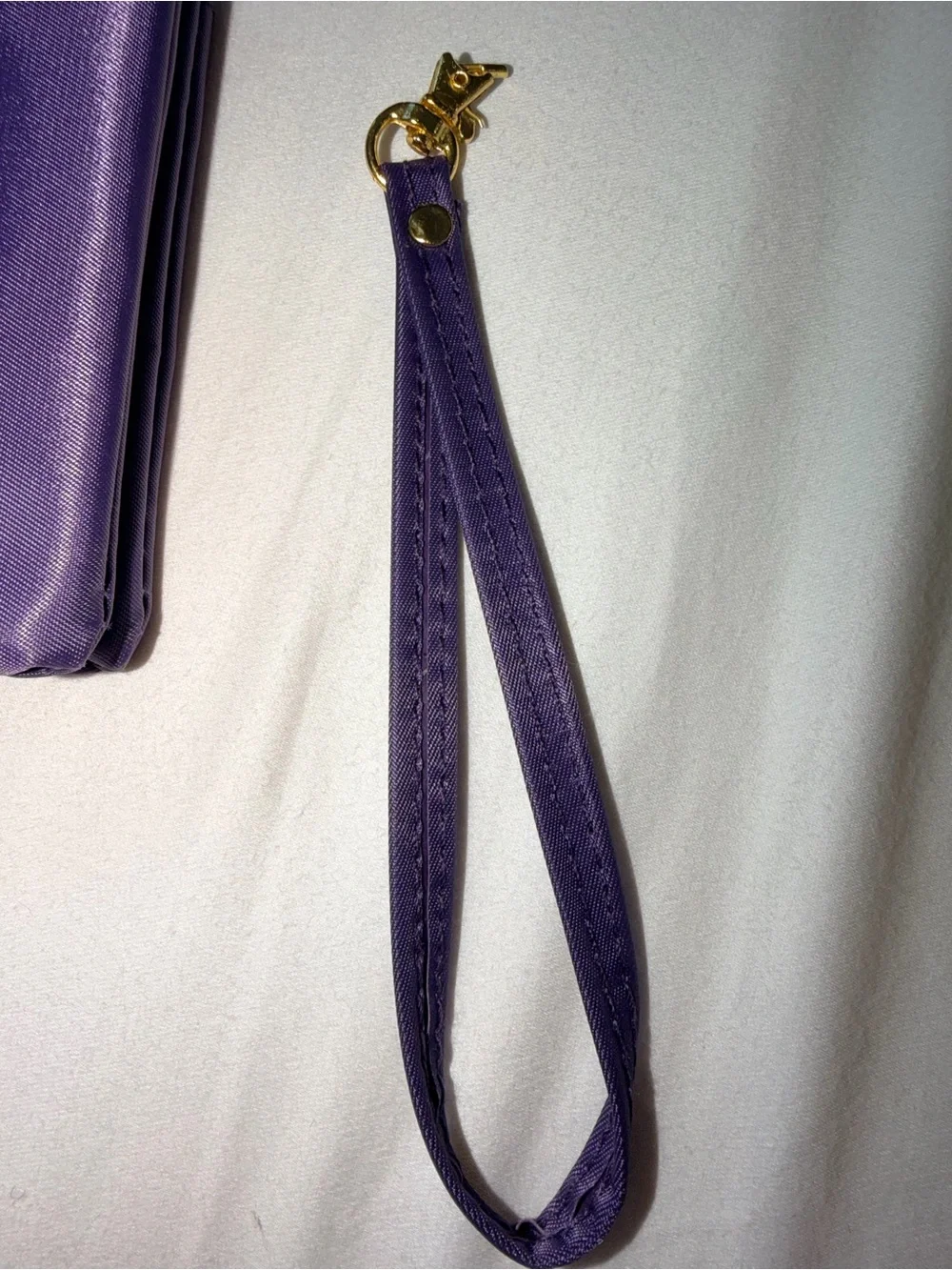 Tory Burch Purple Nylon Wristlet BROKEN SNAP RELEASE For strap
